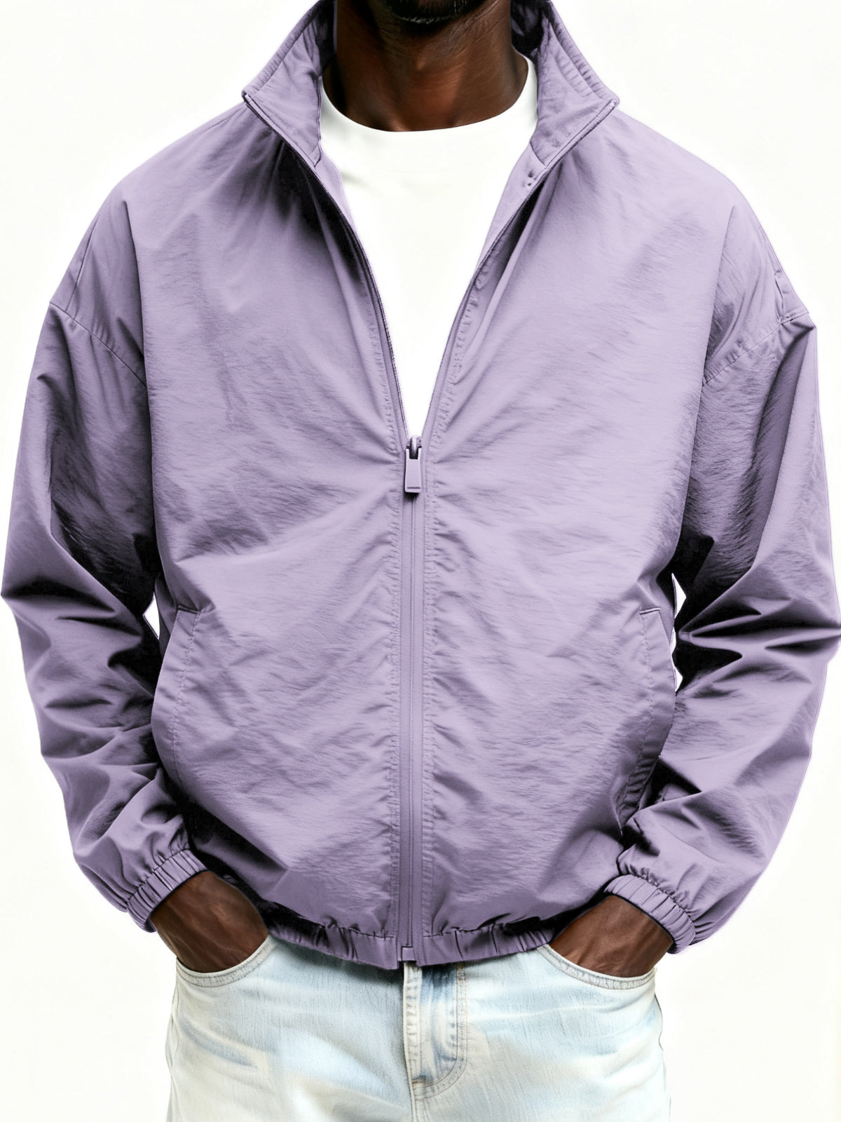 Outdoor Solid Color Zipper Jacket