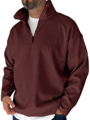Men's Simple Fleece Half-zip Basic Pullover Sweatshirt