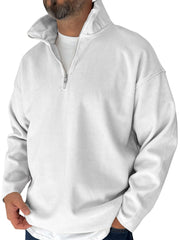 Men's Simple Fleece Half-zip Basic Pullover Sweatshirt