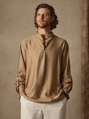 Linen Henry Long Sleeve Beach Shirt