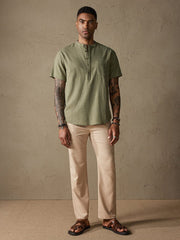 Cozy Half Button Cotton Linen Shirt