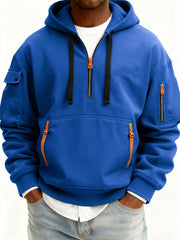 Men's Casual Sports Multi-zip Pullover Hoodie