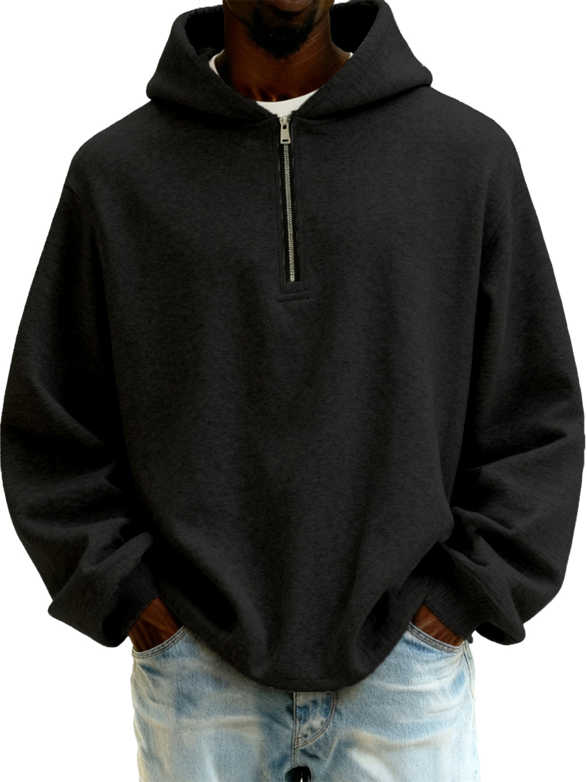 Men's Half-zip Pullover Hooded Sweatshirt