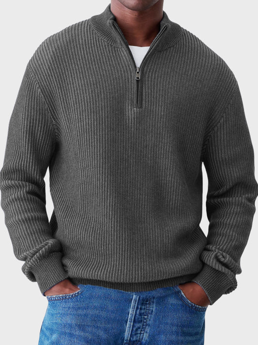 Men's Casual Half-zip Stand-up Collar Sweater