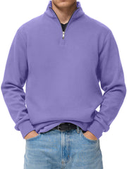 Men's Stylish And Comfortable Half-zip Stand-up Collar Casual Long-sleeved Polo Shirt