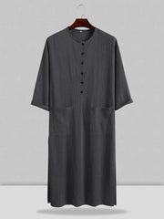 Long Cotton Linen Style Slit Shirt