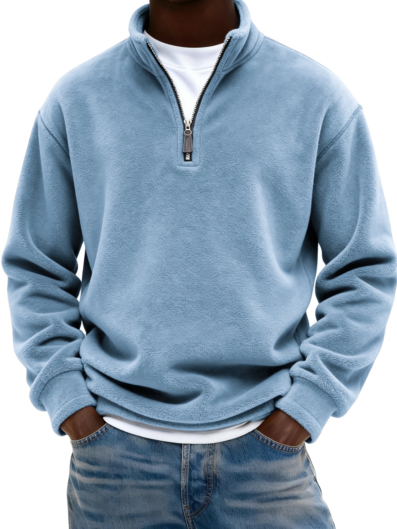 Men's Warm Fleece Quarter-zip Casual Pullover