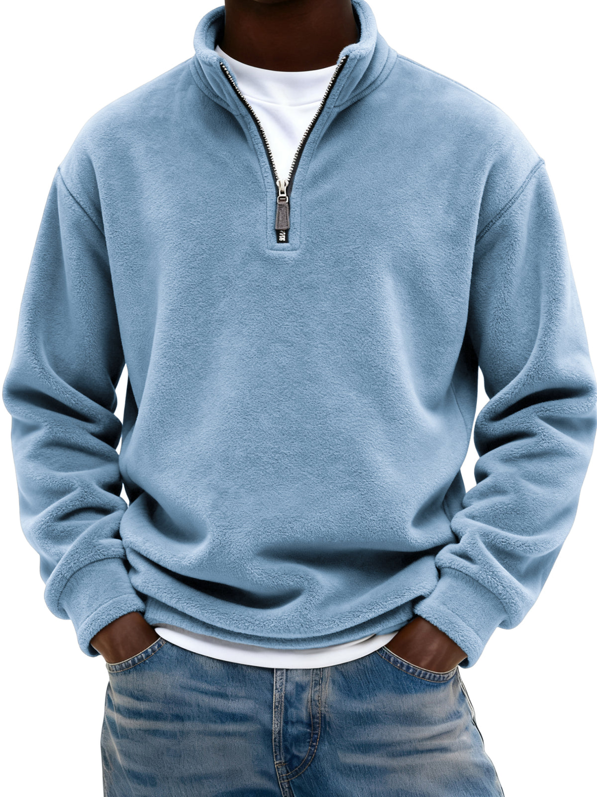 Men's Warm Fleece Quarter-zip Casual Pullover