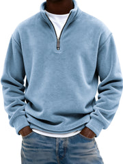 Men's Warm Fleece Quarter-zip Casual Pullover