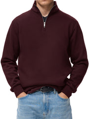 Men's Stylish And Comfortable Half-zip Stand-up Collar Casual Long-sleeved Polo Shirt