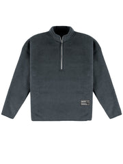 Men's Half-Zip Polar Fleece Stand Collar Embroidered Label Sweatshirt