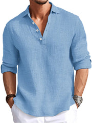 Men's Vintage Linen Polo Shirt