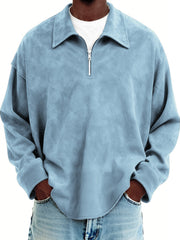 Men's Vintage Suede Quarter Zip Pullover