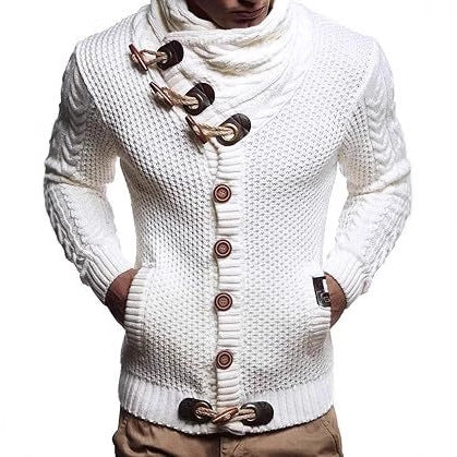 Men's Casual Scarf Jacket Pocket Sweater