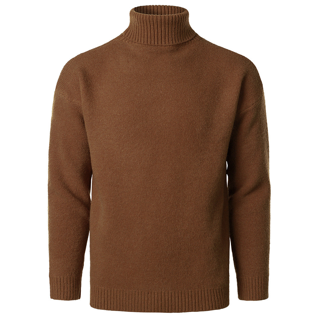 Men's Solid Color High Collar Casual Loose Cashmere Sweater