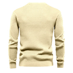 Men's Waffle Long Sleeve Casual Knitted Tops For Men