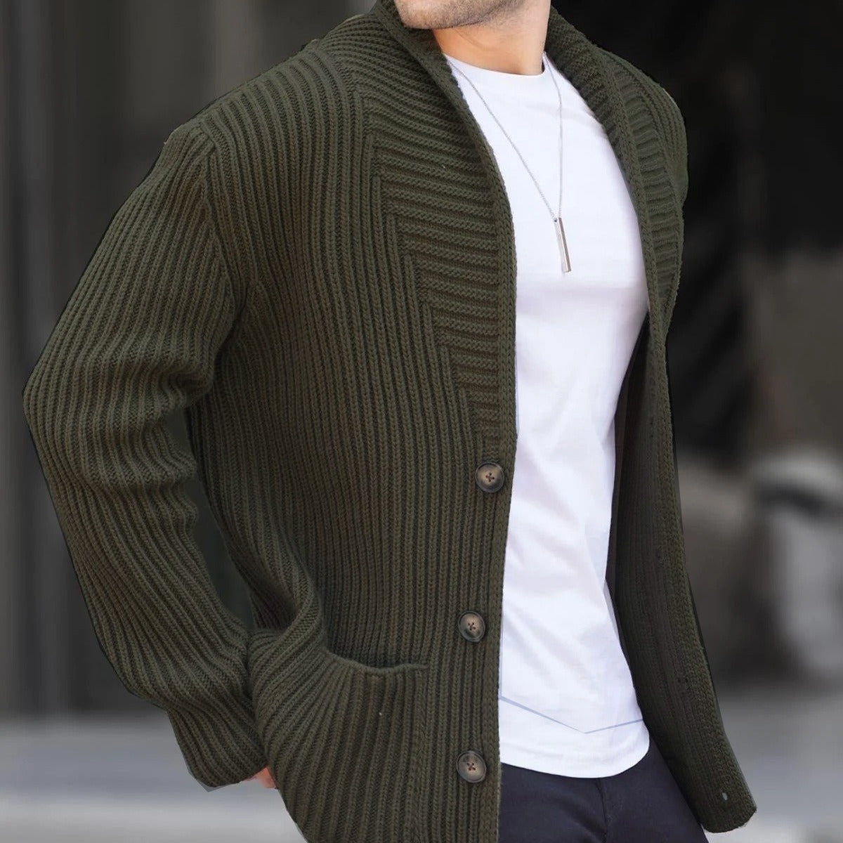 Autumn & Winter New Style Men's Sweater Casual Long Sleeve Add Thick Slim Sweater Cardigan