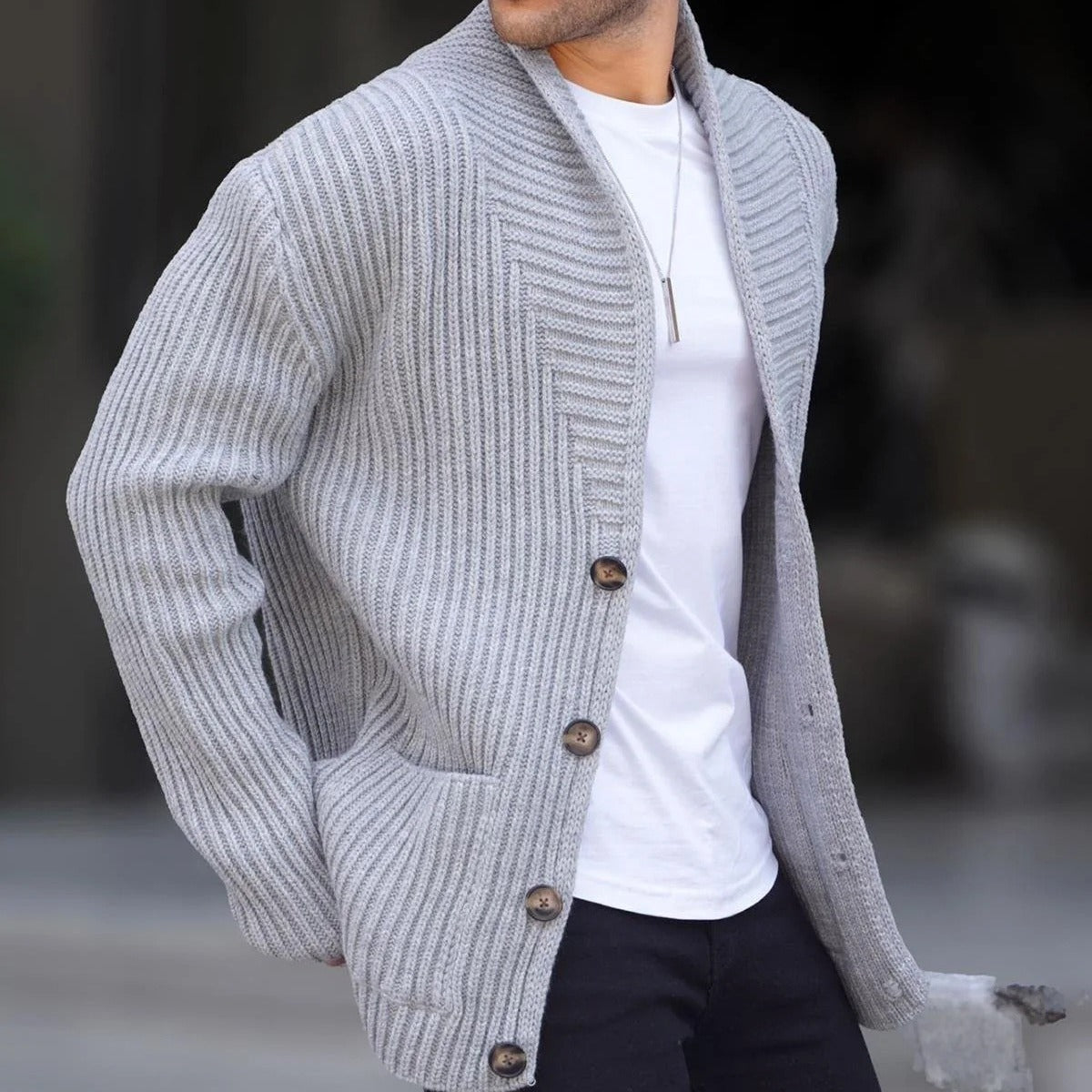 Autumn & Winter New Style Men's Sweater Casual Long Sleeve Add Thick Slim Sweater Cardigan