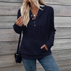 2024 Amazon Cross-Border New Knitted Jacquard Long-Sleeved Loose Sweatshirt In Large Quantities