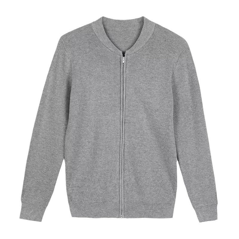 Men's Casual Knit Double Zipper Design Cardigan Sweater