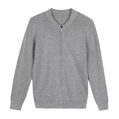 Men's Casual Knit Double Zipper Design Cardigan Sweater
