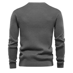 Men's Waffle Long Sleeve Casual Knitted Tops For Men