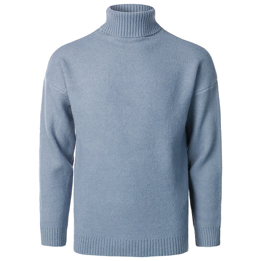 Men's Solid Color High Collar Casual Loose Cashmere Sweater