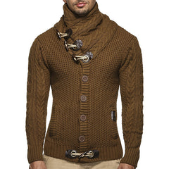 Men's Casual Scarf Jacket Pocket Sweater