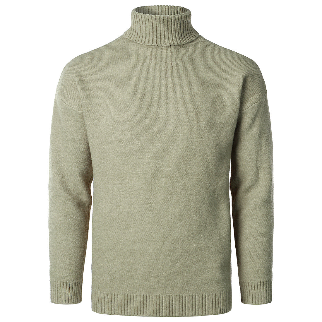 Men's Solid Color High Collar Casual Loose Cashmere Sweater