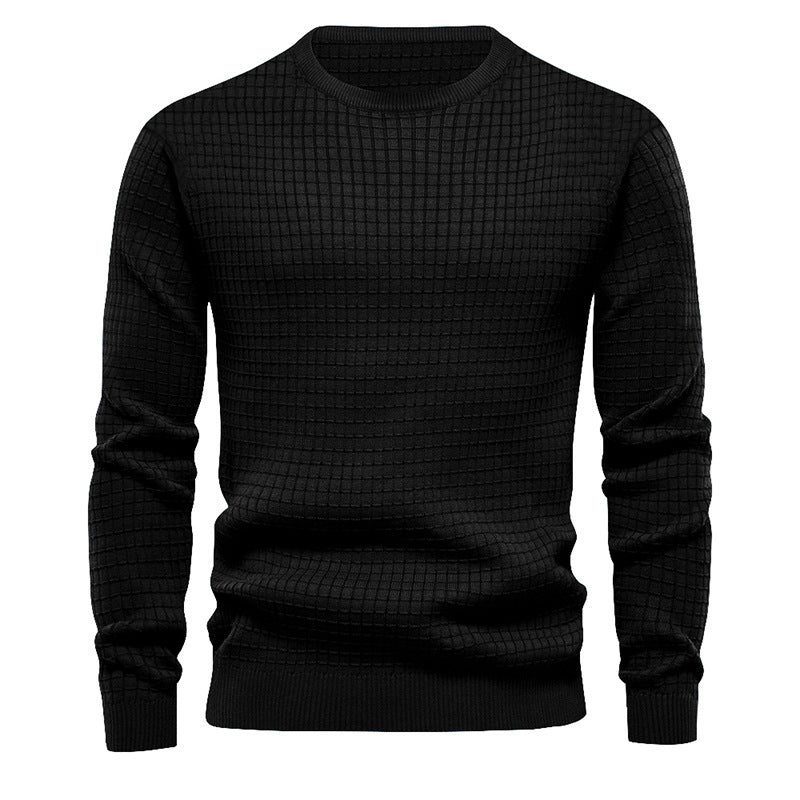 Men's Waffle Long Sleeve Casual Knitted Tops For Men