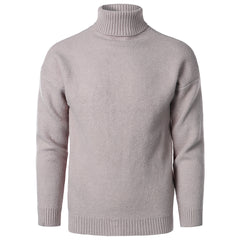 Men's Solid Color High Collar Casual Loose Cashmere Sweater