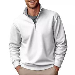 New Men's Casual Zipper Stand Collar Thickened Fleece Sweatshirt