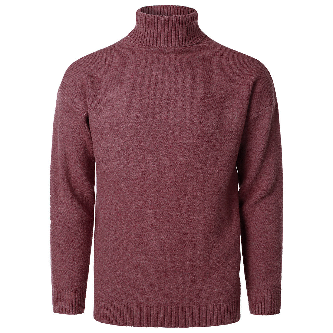 Men's Solid Color High Collar Casual Loose Cashmere Sweater