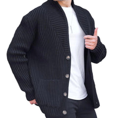 Autumn & Winter New Style Men's Sweater Casual Long Sleeve Add Thick Slim Sweater Cardigan