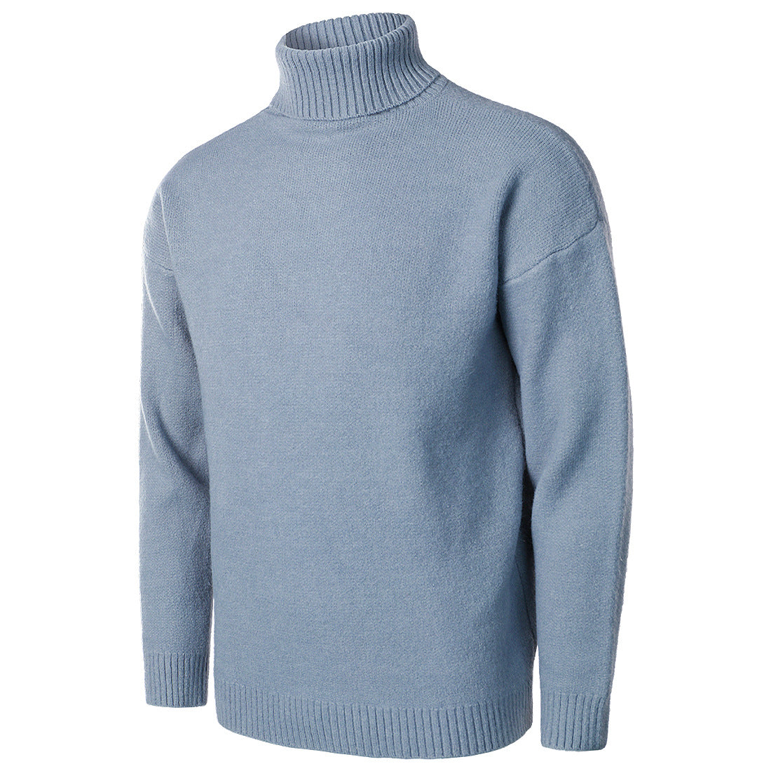 Men's Solid Color High Collar Casual Loose Cashmere Sweater