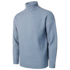 Men's Solid Color High Collar Casual Loose Cashmere Sweater