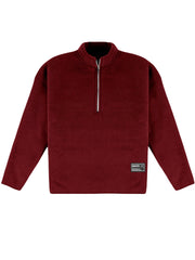 Men's Half-Zip Polar Fleece Stand Collar Embroidered Label Sweatshirt