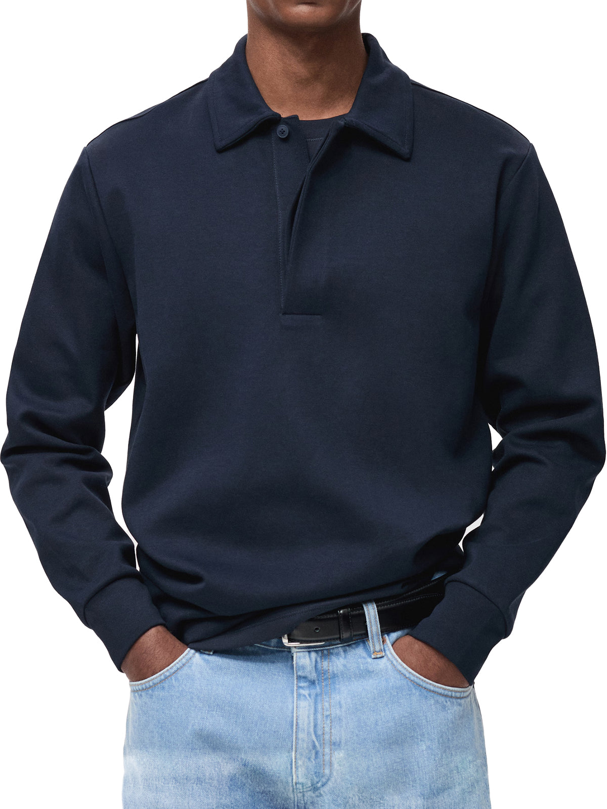 Men's Comfortable Everyday Lapel Button-down Casual Long-sleeved Polo Shirt