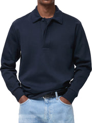 Men's Comfortable Everyday Lapel Button-down Casual Long-sleeved Polo Shirt