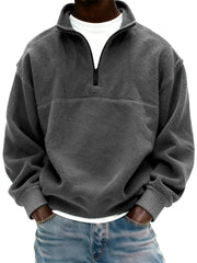 Men's Polar Fleece Quarter Zip Pullover Sweatshirt