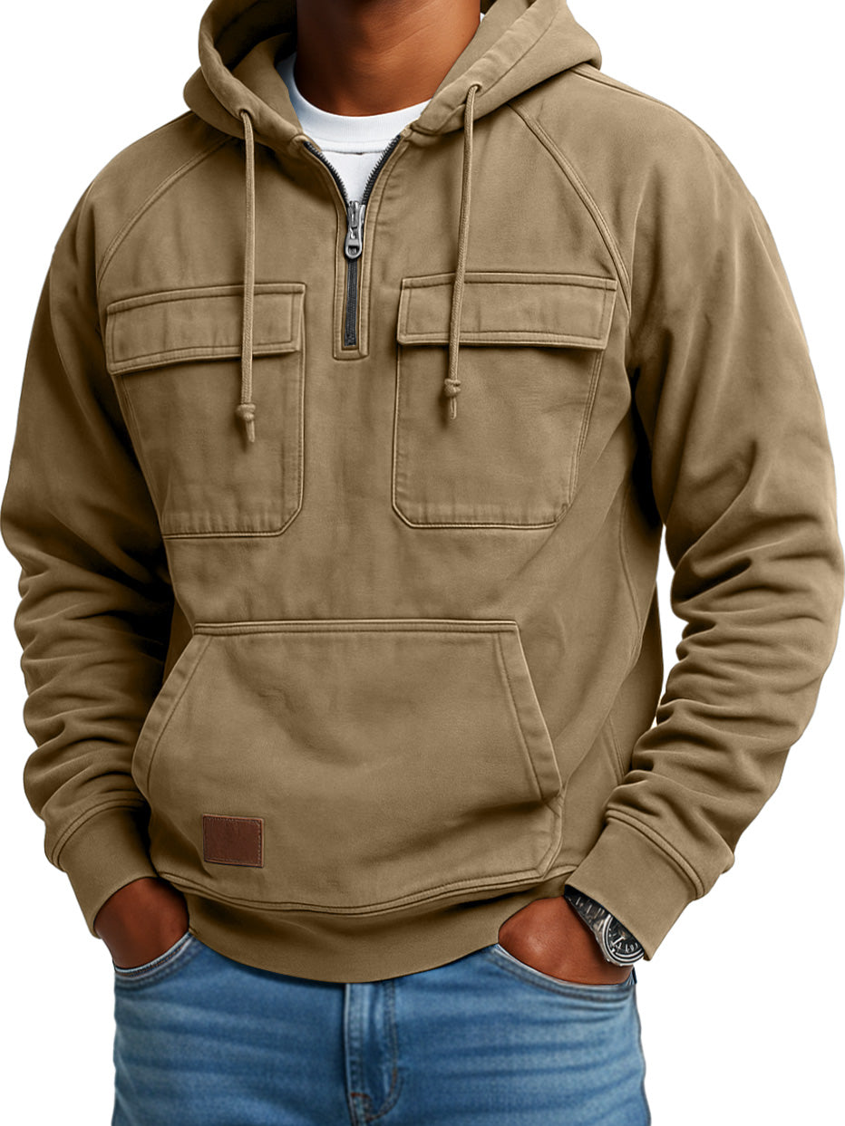 Men's Vintage Workwear Zip Hooded Sweatshirt