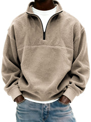 Men's Polar Fleece Quarter Zip Pullover Sweatshirt