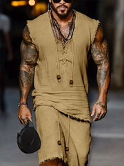 Leisure Raw Edge Design Cotton Set