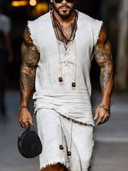 Leisure Raw Edge Design Cotton Set