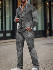 Modern Denim Print 2-Piece Set