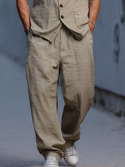 Relaxed Fit Cotton Vest Pants Set