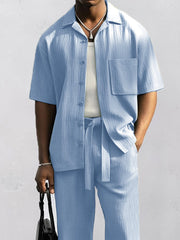 Casual Chic 100% Cotton Shirt Pants Set