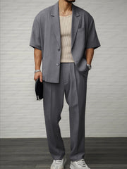 Modern Casual Blazer Pants Set