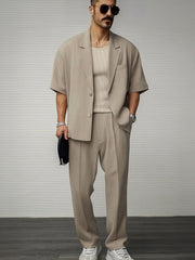 Modern Casual Blazer Pants Set