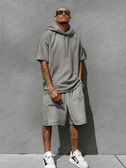 Casual Loose Fit Hooded Sports Set